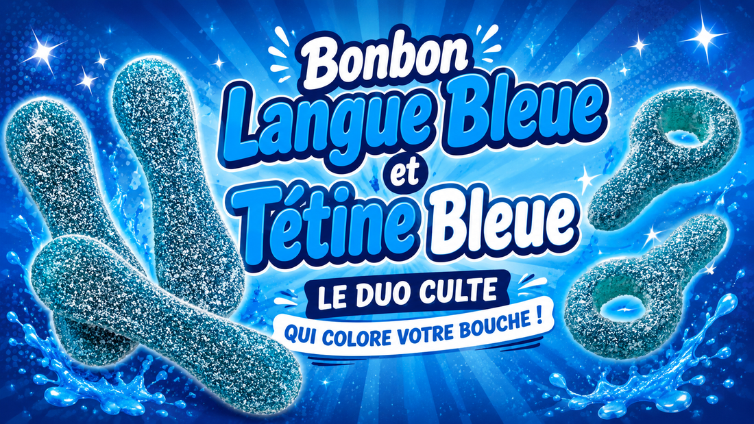 Bonbon Langue Bleue et Tétine Bleue : le Duo Culte qui Colore votre Bouche