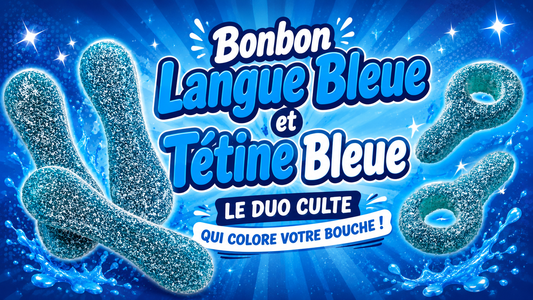 Bonbon Langue Bleue et Tétine Bleue : le Duo Culte qui Colore votre Bouche