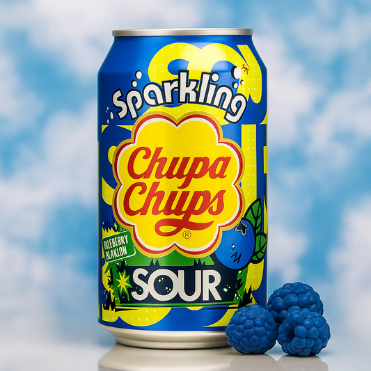Chupa Chups Blueberry Sour Sparkling Soda 345ml - MyCandyShop