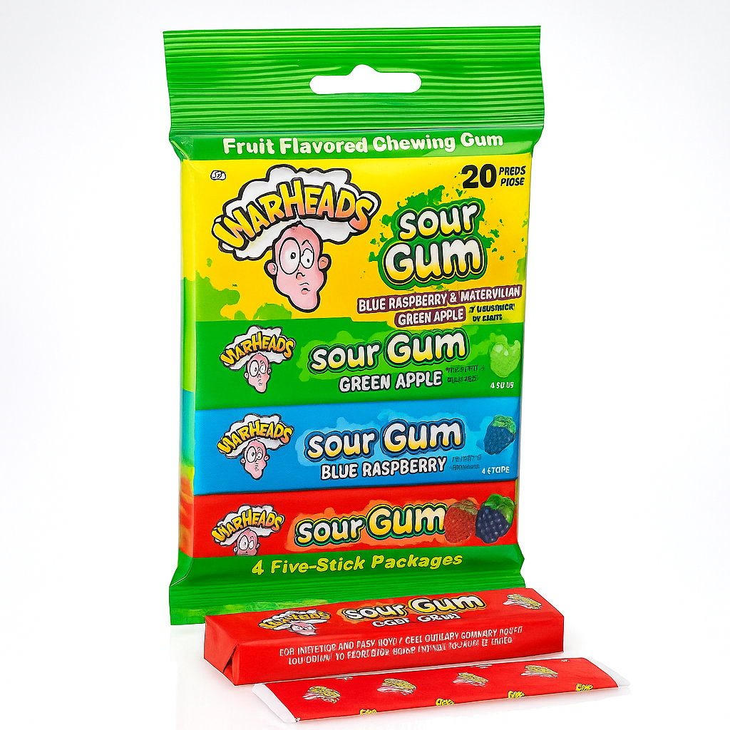 Warheads Sour Gum Pack de 4 - MyCandyShop