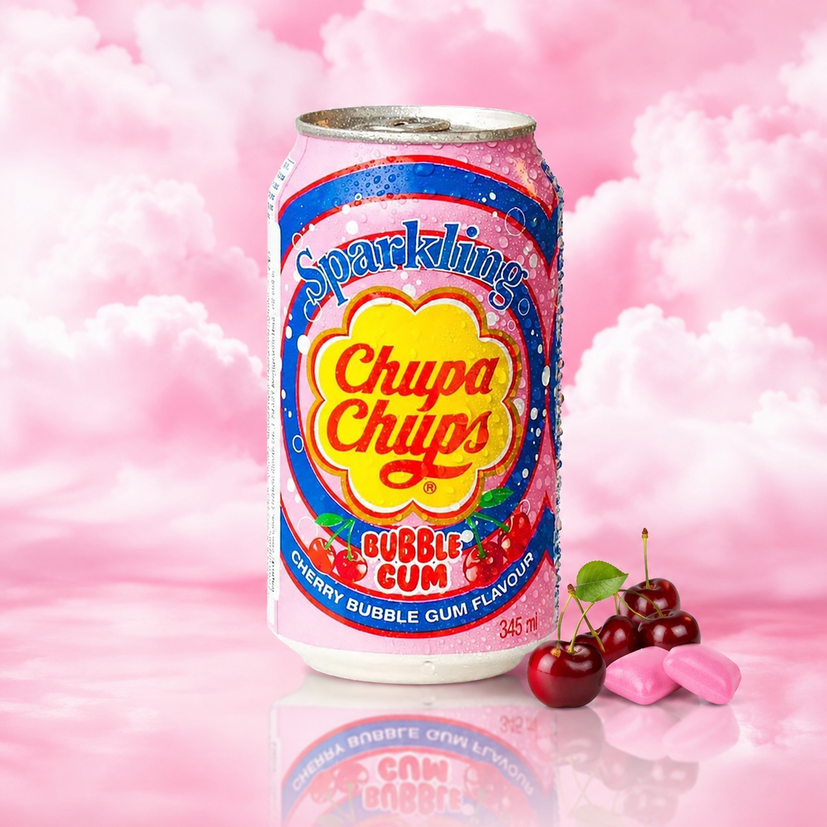 Chupa Chups Cherry Bubblegum Sparkling Soda 345ml