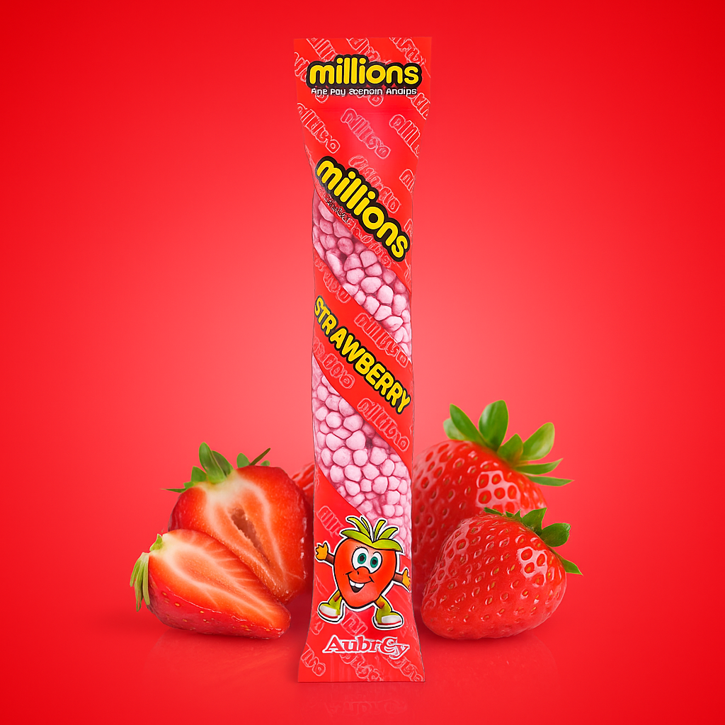 Millions Strawberry Tube 55gr - MyCandyShop