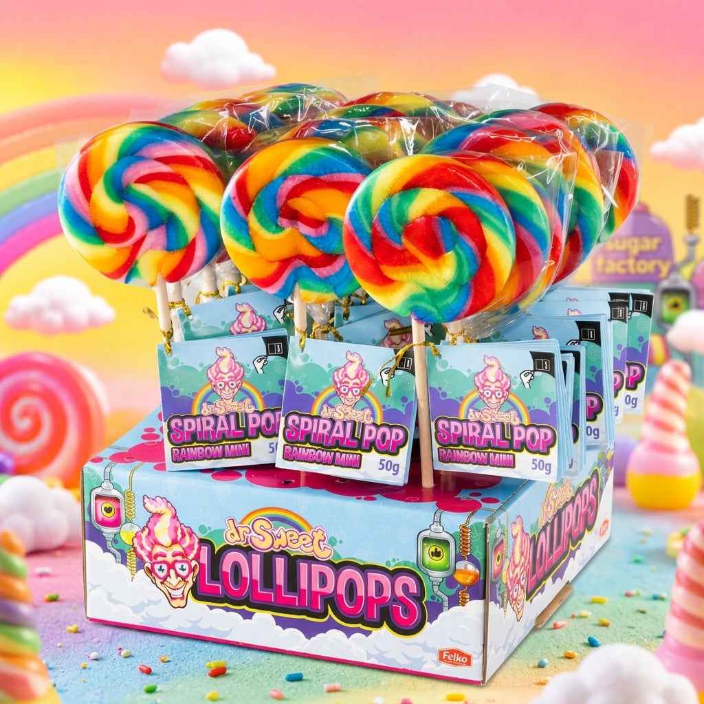 Sucettes Arc-en-Ciel Spirale (50g) -  Felko