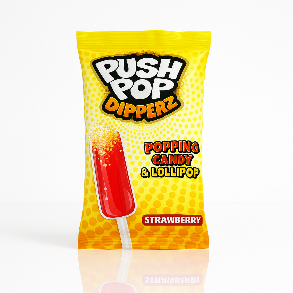 Bazooka Push Pop Dipperz Fraise - MyCandyShop