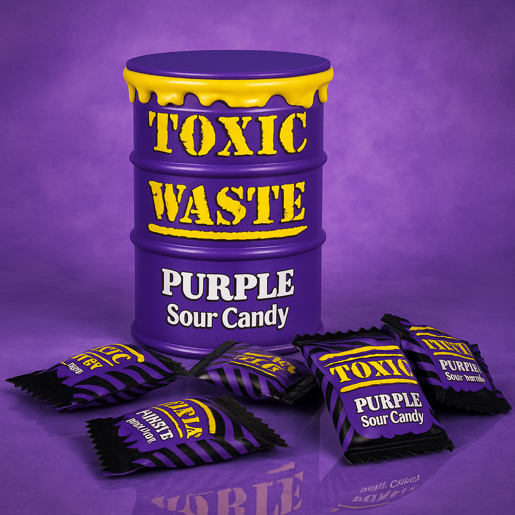 Toxic Waste Sour Candy Drum Purple - MyCandyShop
